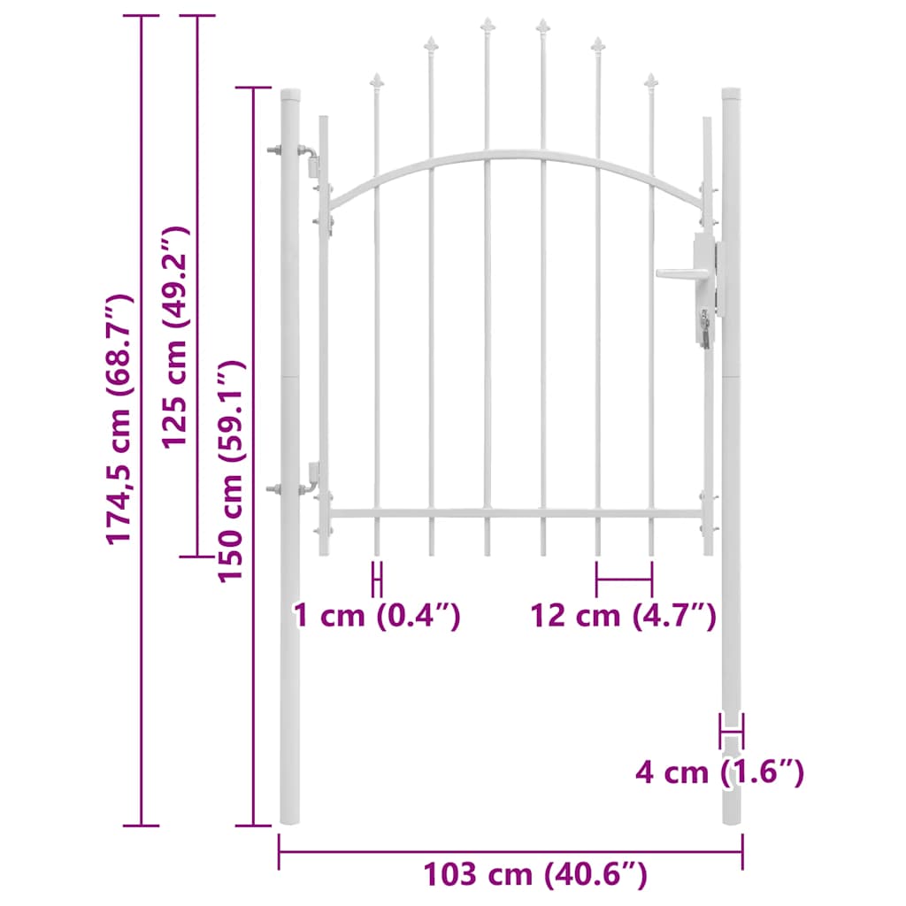 Gartentor Woerden Stahl 1x1 m Schwarz