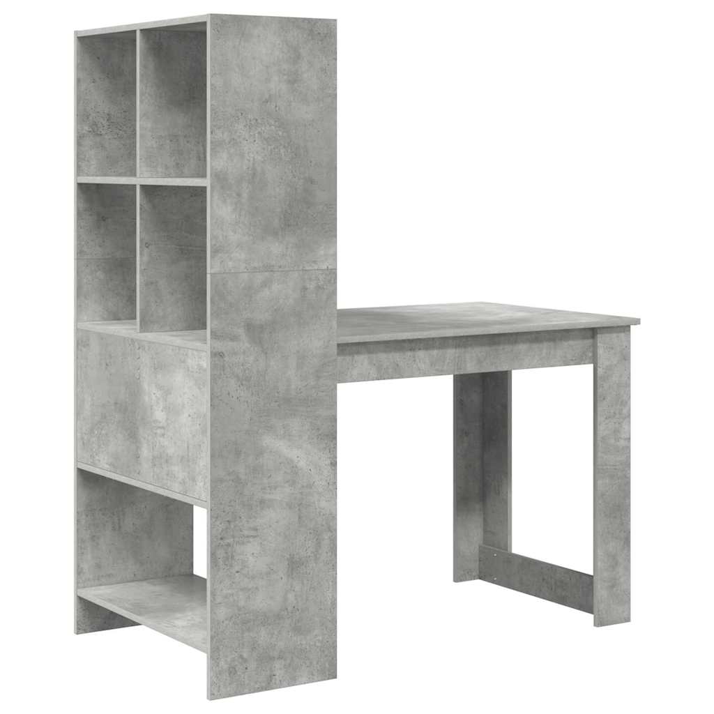 Schreibtisch mit Regal Schwarz Eichen-Optik 122 x 67 x 145 cm