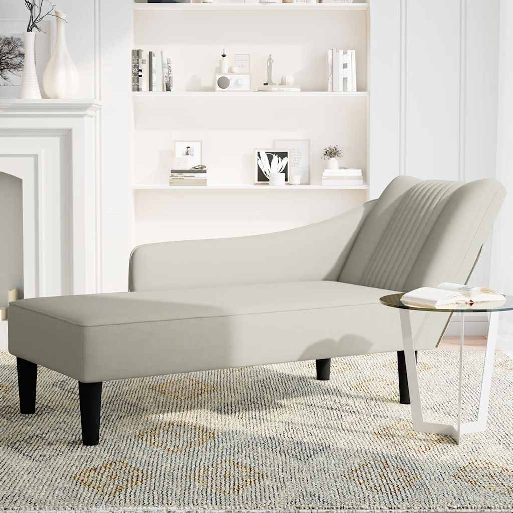 Chaiselongue mit Rechter Armlehne Blau Samt