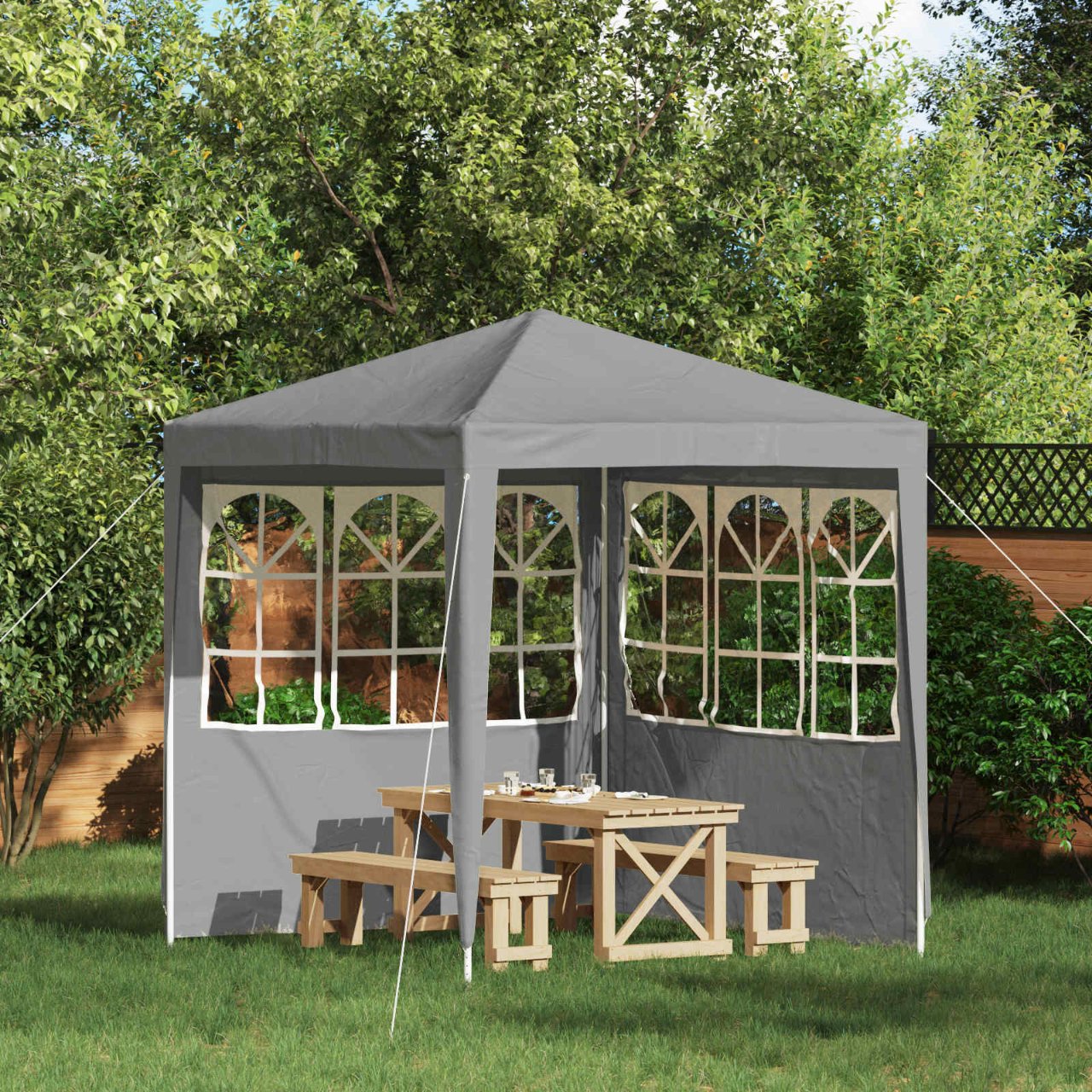 Party Zelt Seitenteil 2 pcs 300 x 195 cm Rot PE und Stahl