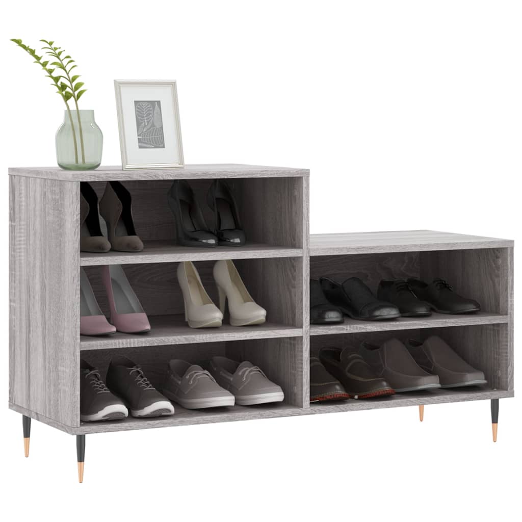Schuhregal Schwarz 102x36x60 cm Holzwerkstoff