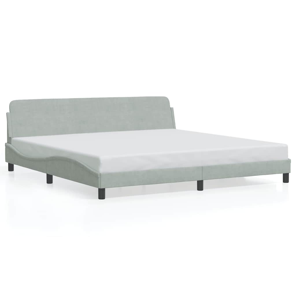 Bettgestell "Dover" Hellgrau 80x200 cm Samt