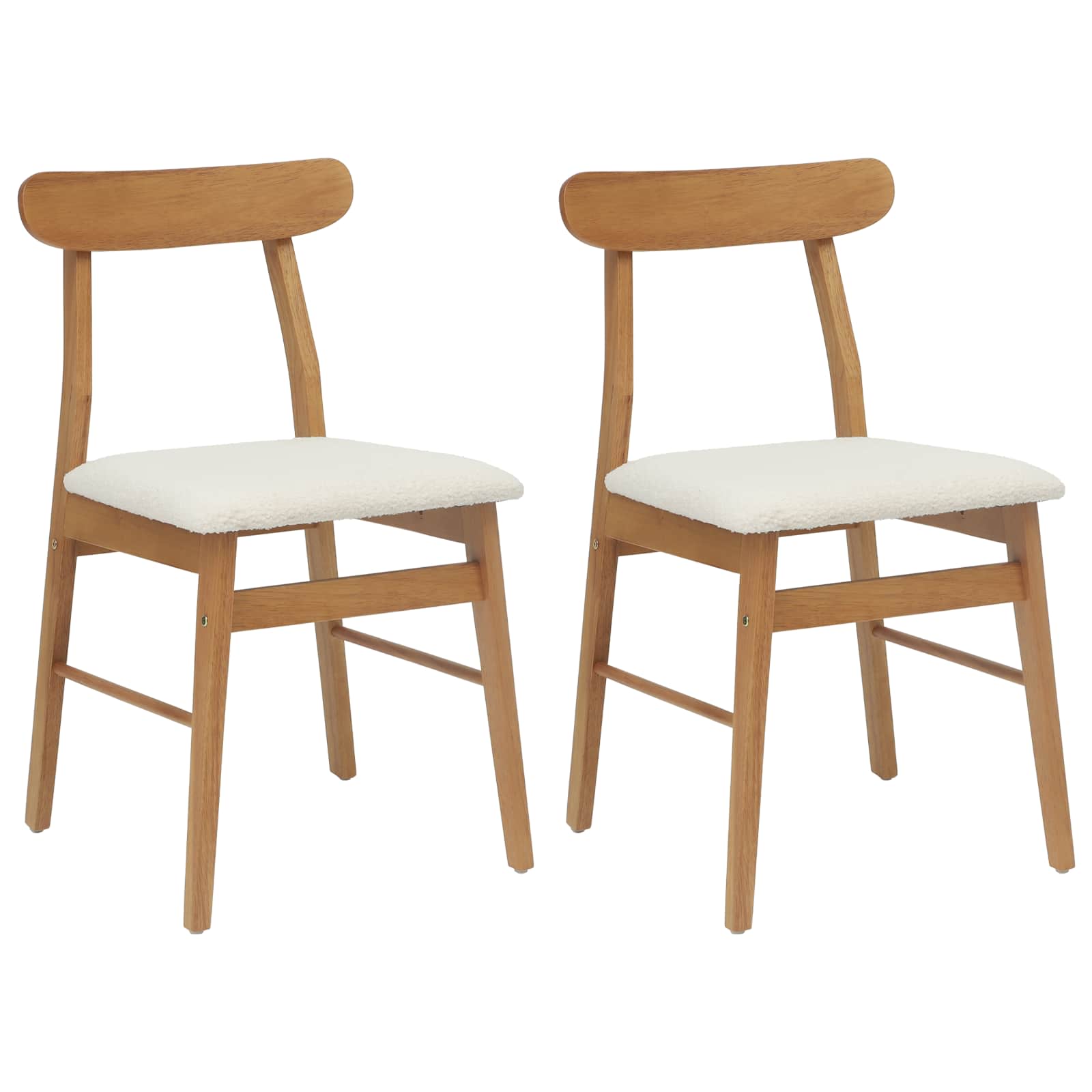 Esszimmerstuhl 2 pcs Dunkelbraun, Hell Massives Gummiholz