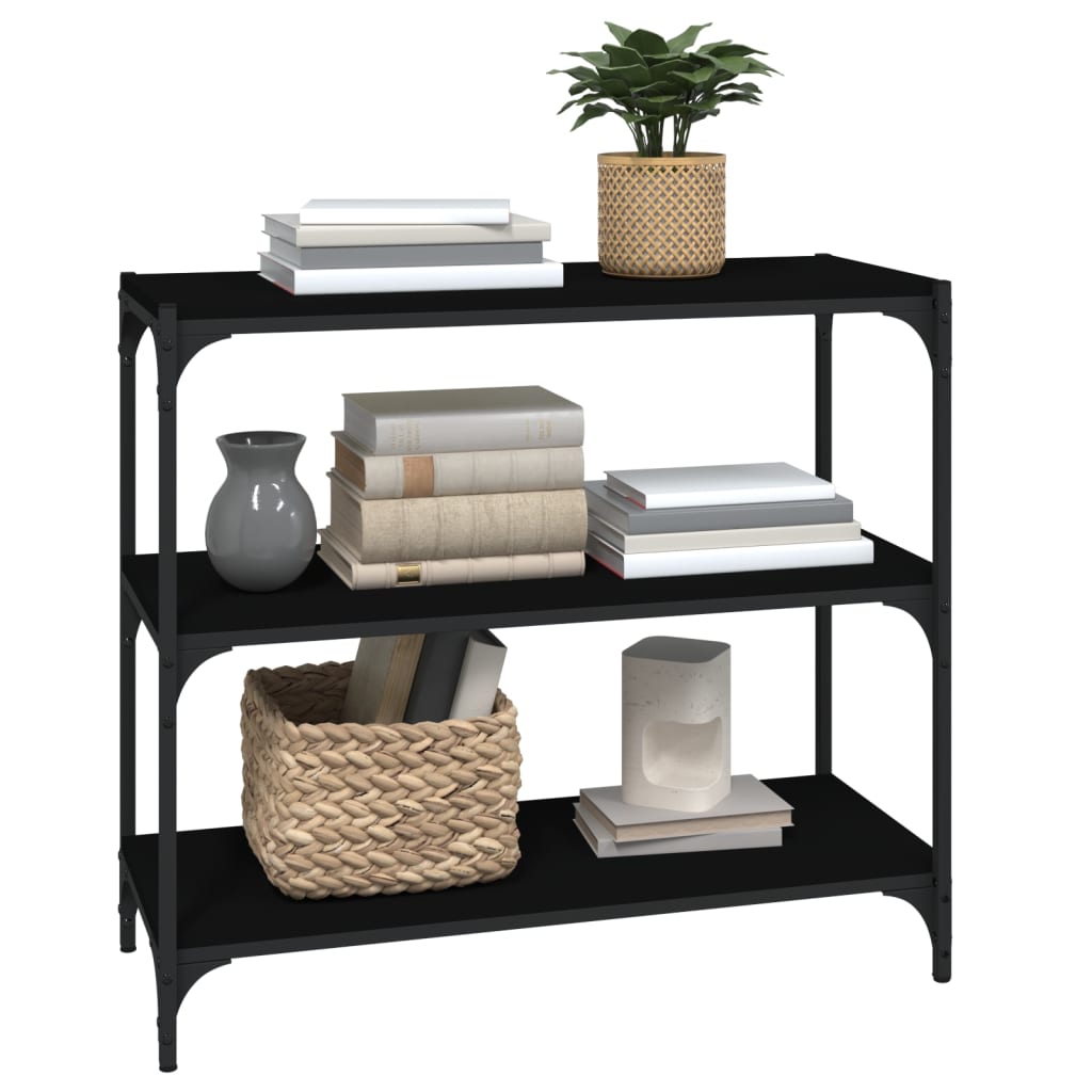 Bücherregal Schwarz 40x33x70,5 cm Holzwerkstoff und Stahl