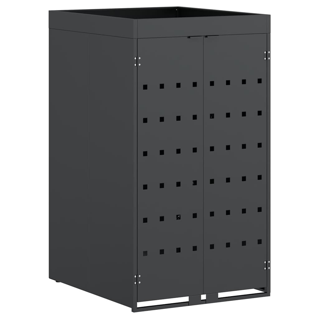 Mülltonnenbox für 2 Tonnen Schwarz 138x79x117 cm Stahl