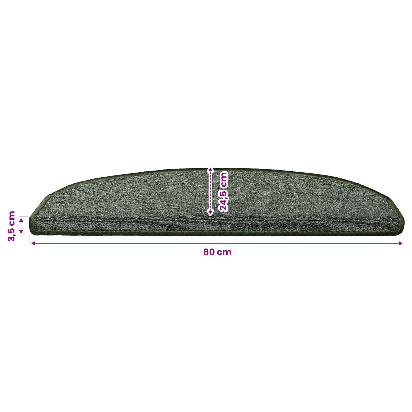 Stufenmatten 15 Stk. 56x17x3 cm Anthrazit Halbrund