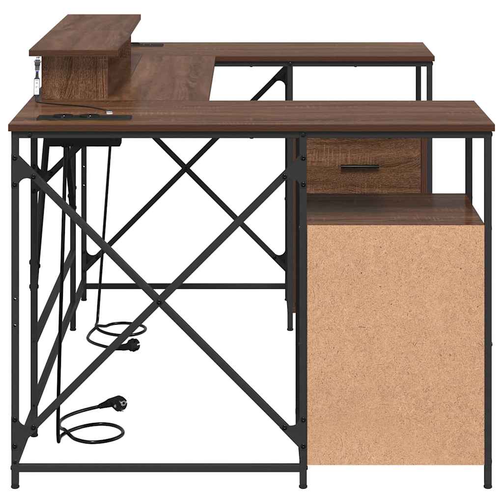 Schreibtisch mit Regal Schwarz Eichen-Optik 182 x 101 x 87,5 cm
