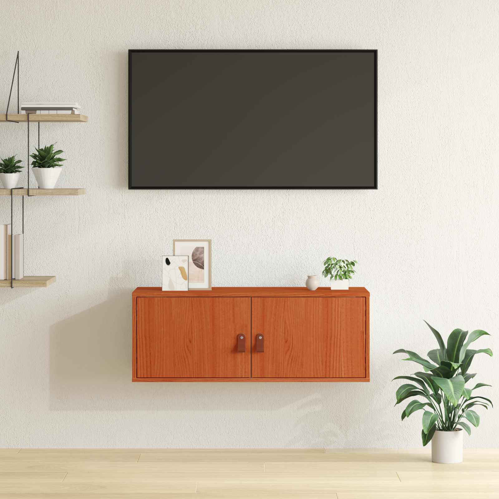 Wandschrank 80x30x30 cm Massivholz Kiefer