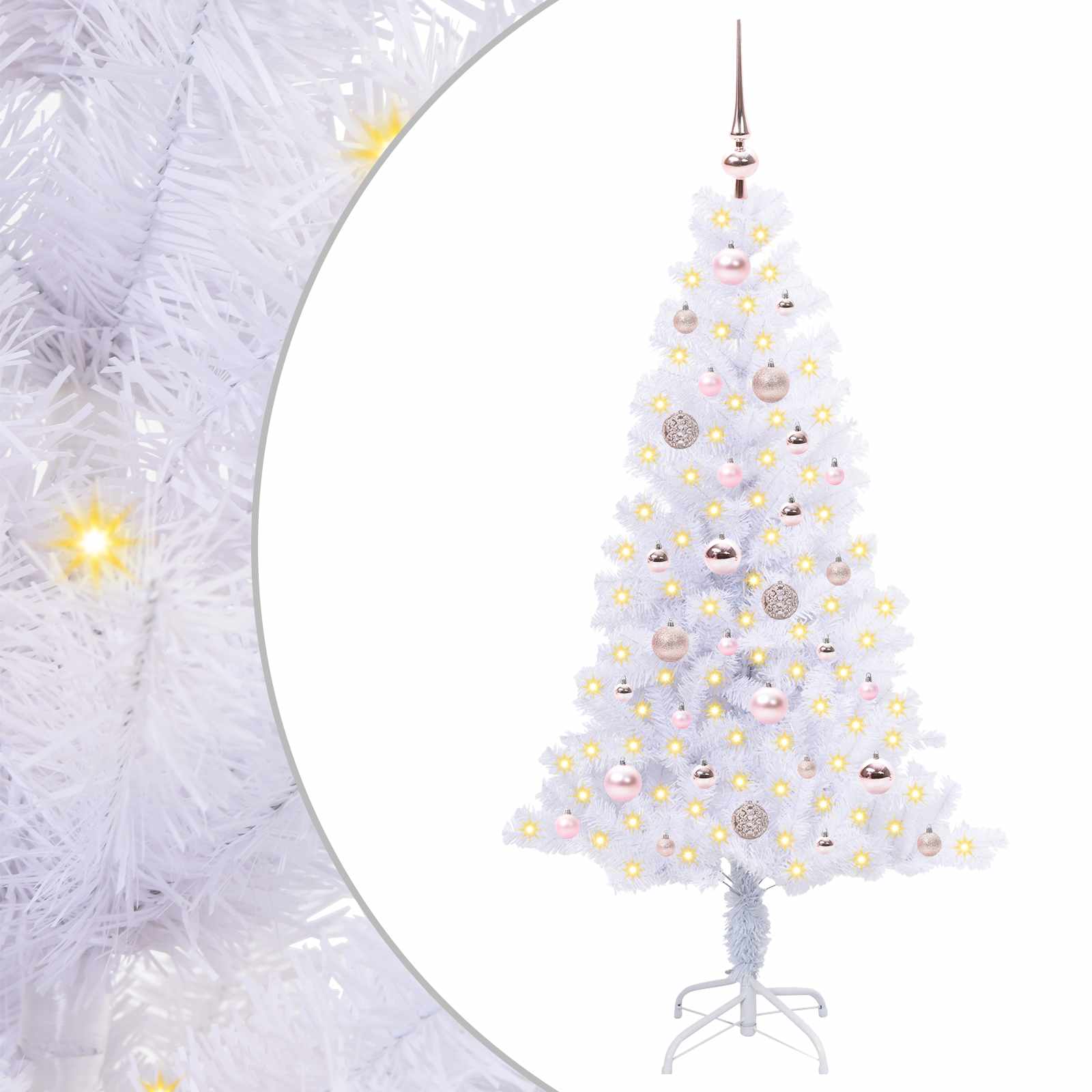 Künstlicher Weihnachtsbaum Weiß 120 cm PVC und Stahl