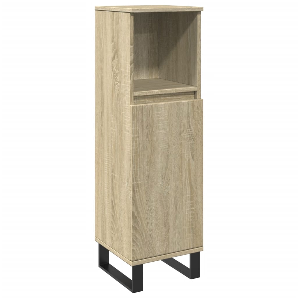 3-tlg. Badmöbel-Set Räuchereiche Holzwerkstoff