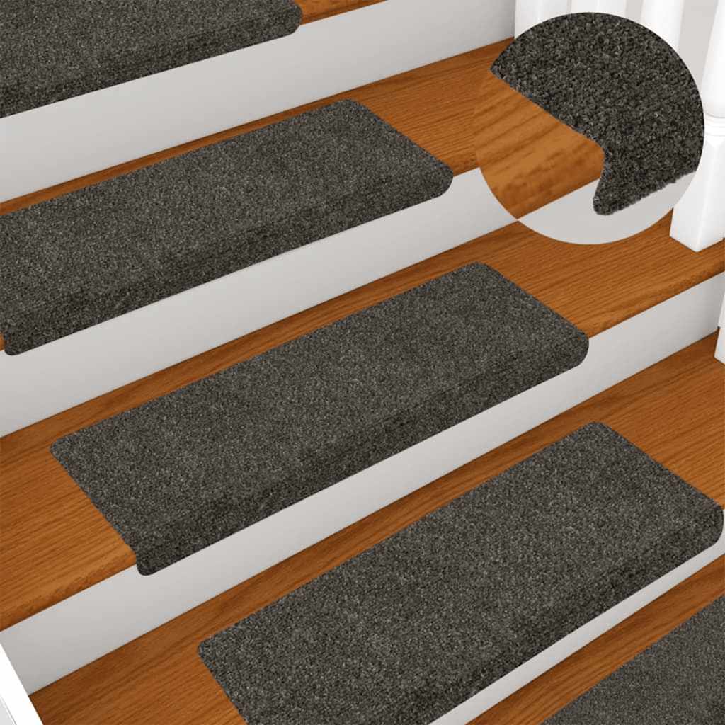 Stufenmatten Selbstklebend 15 Stk. 65x21x4 cm Hellbraun Rechteckiger Rand
