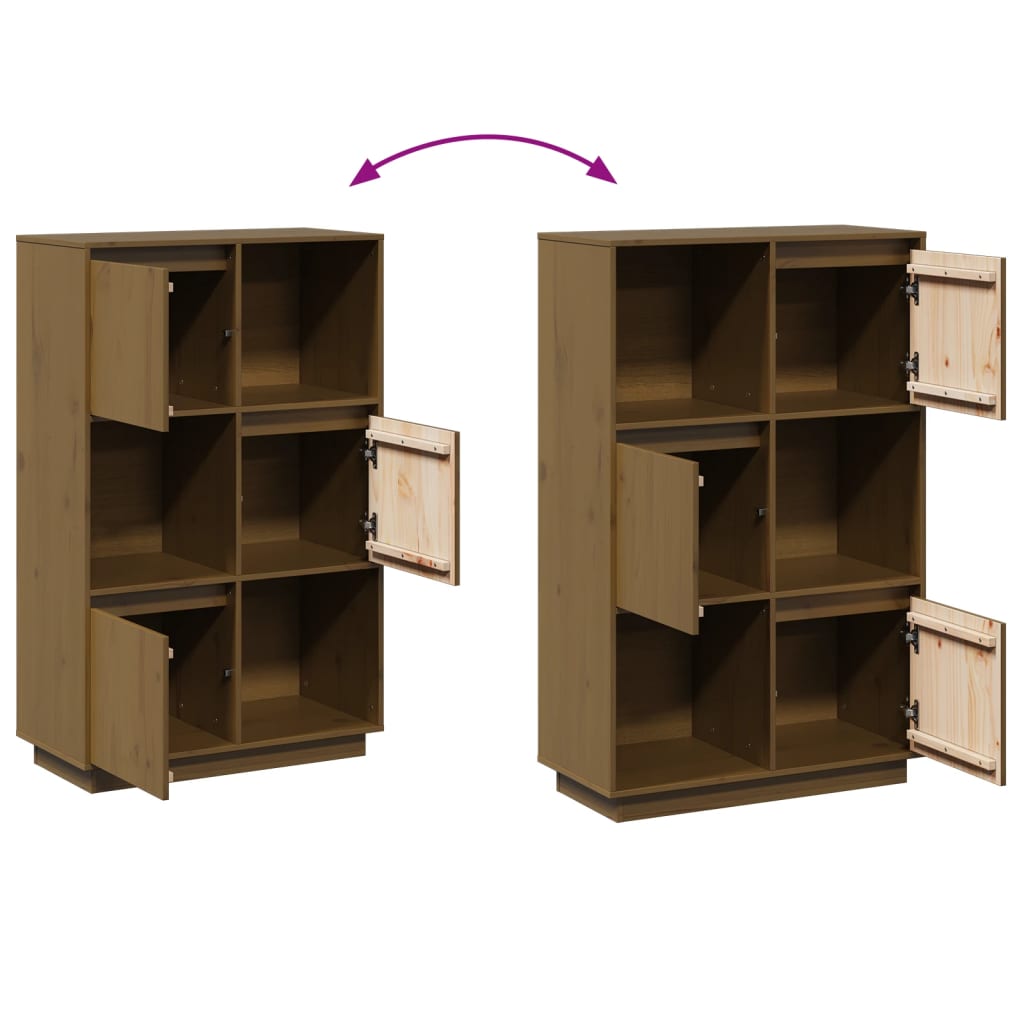 Highboard 74x35x117 cm Massivholz Kiefer