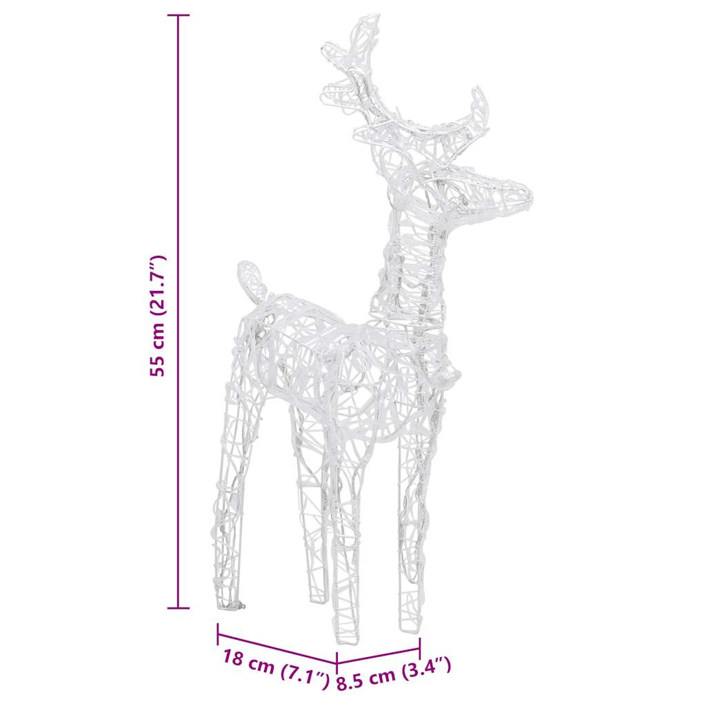 Rentiere & Schlitten Weihnachtsdekoration 160 LEDs 130 cm Acryl