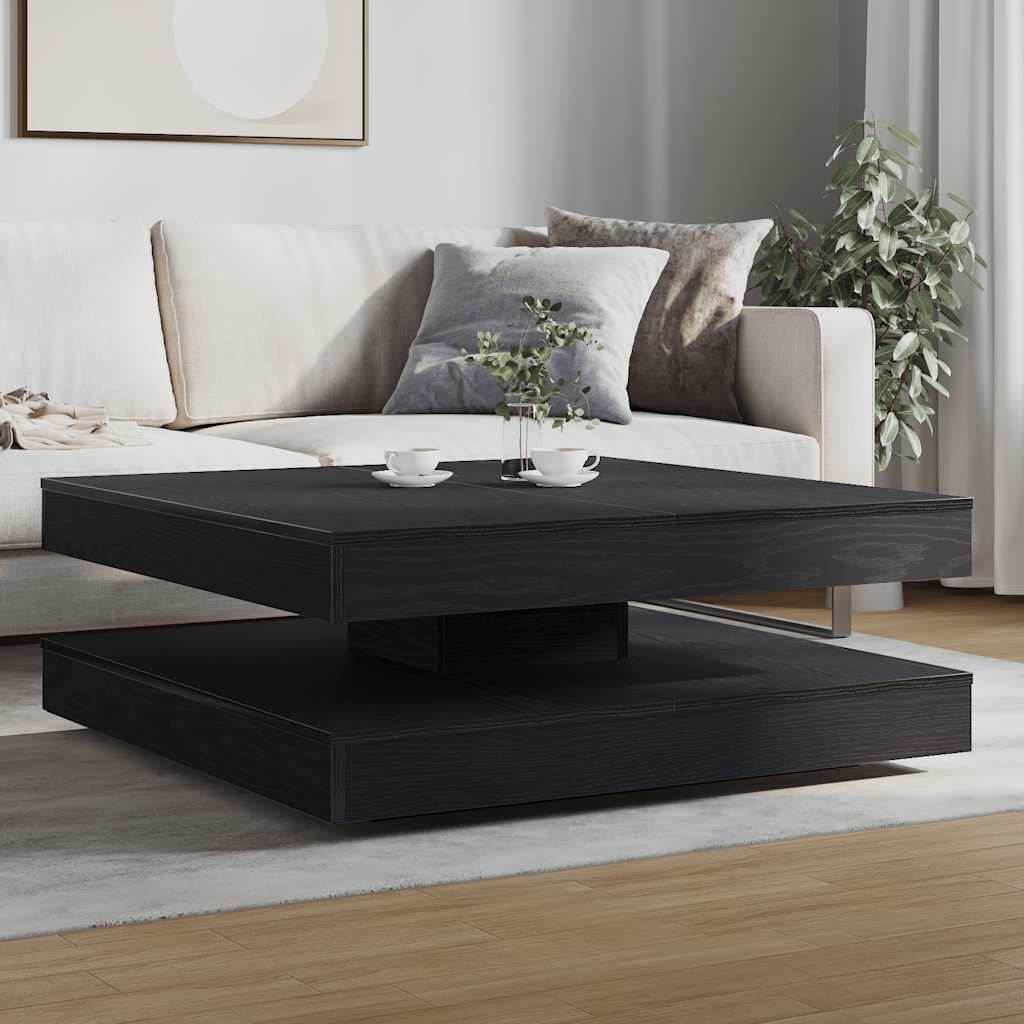 Couchtisch 360-Grad Drehbar Weiß 90x90x34,5 cm