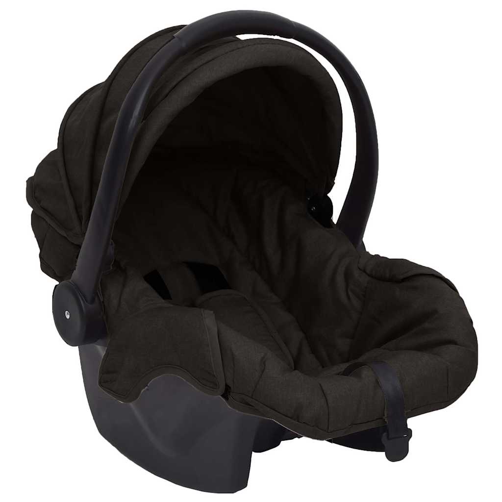 3-in-1 Kinderwagen Hellgrau und Schwarz Stahl