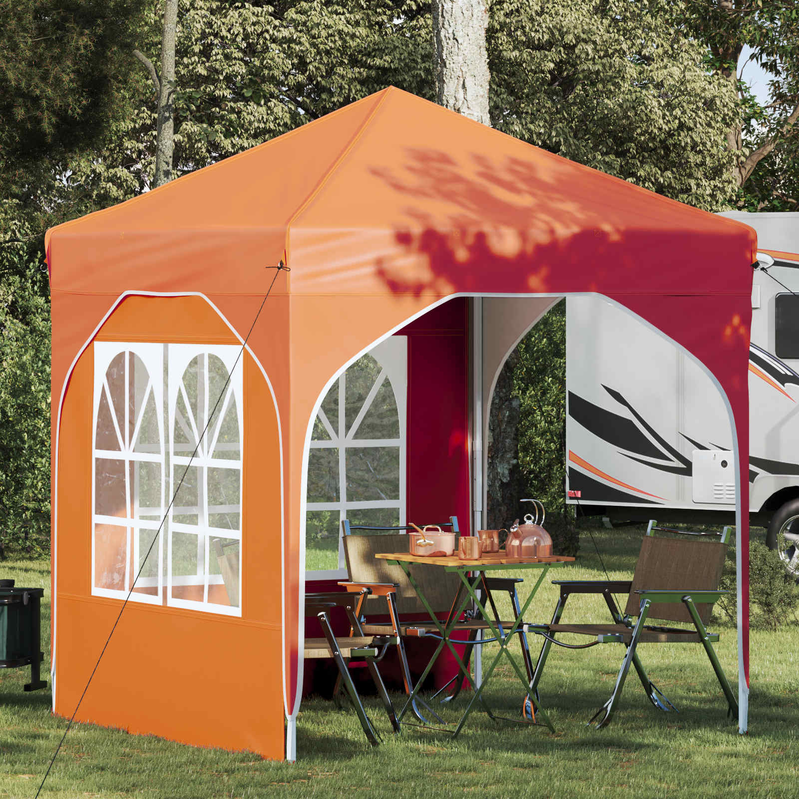 Pop-up Partyzelt 194 x 194 x 245 cm Creme