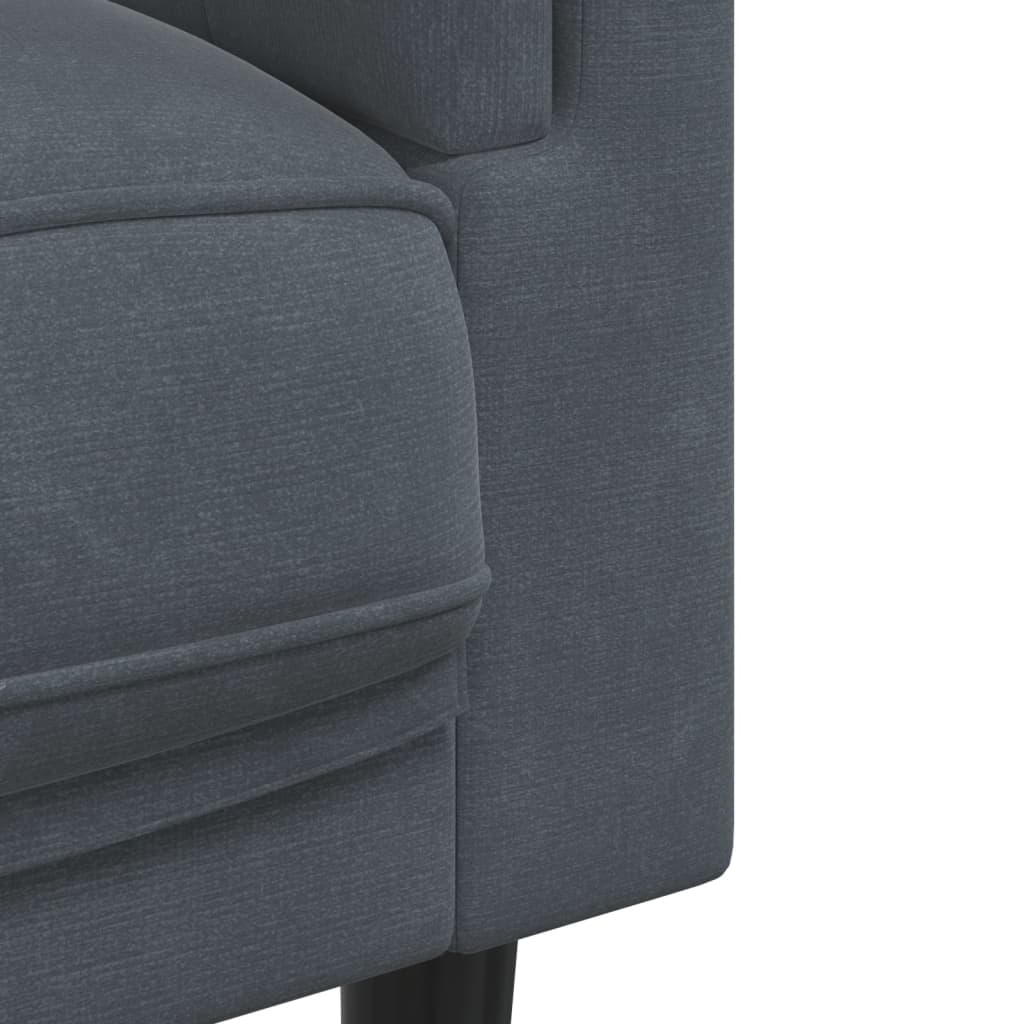 3-tlg. Sofagarnitur mit Kissen Creme Samt
