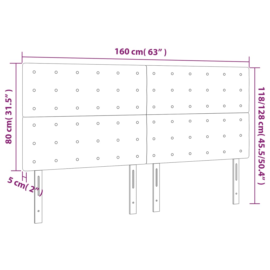 Kopfteil Hellgrau 80x5x118/128 cm Stoff