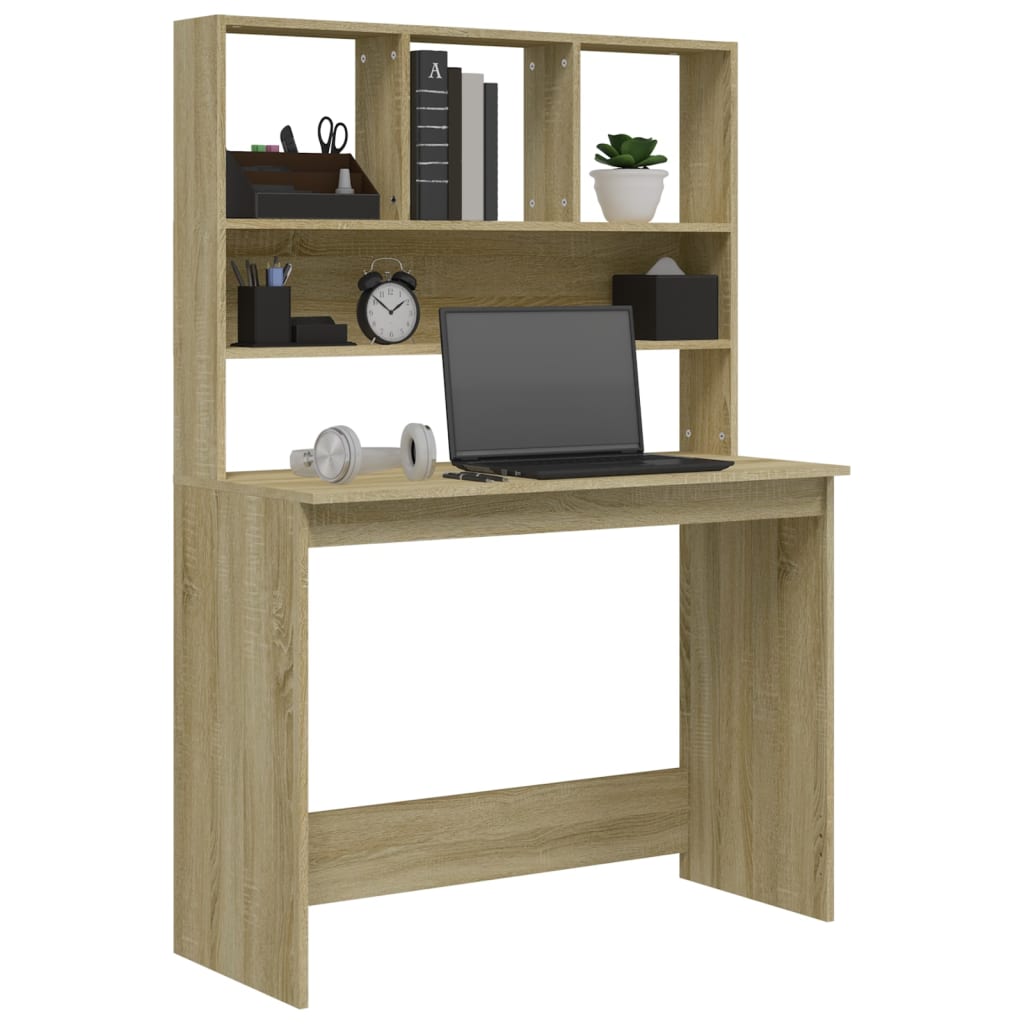 Schreibtisch mit Regal Weiß 102x45x148 cm Holzwerkstoff