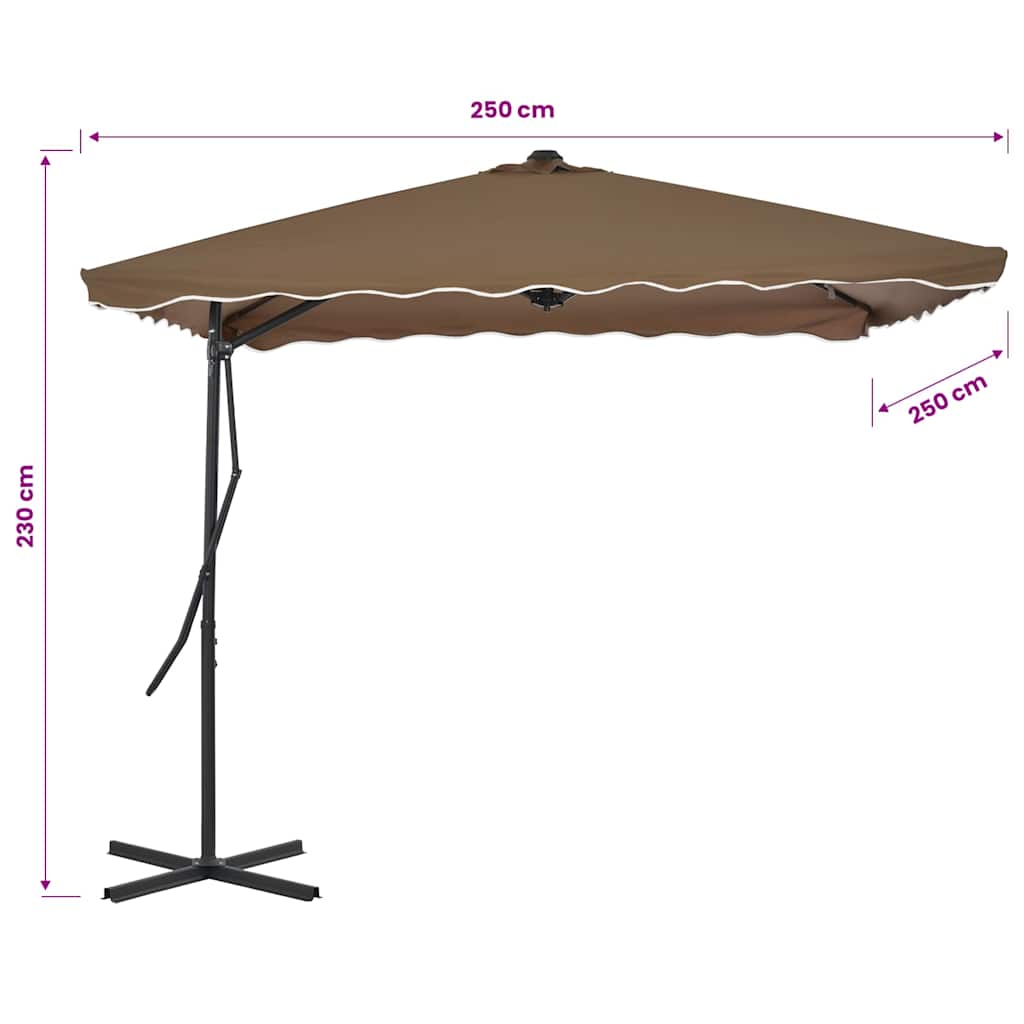 Sonnenschirm mit Stahl-Mast 250x250x230 cm Bordeauxrot