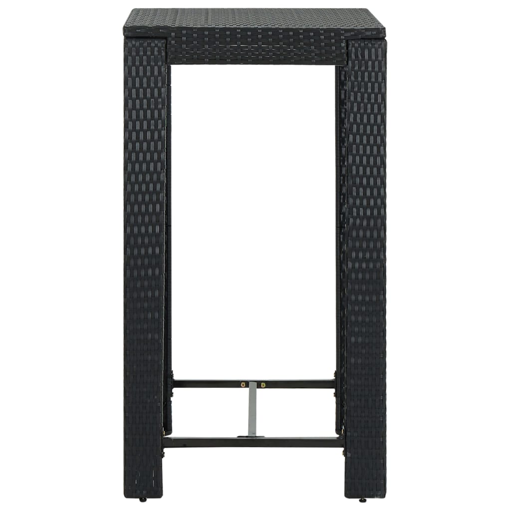 Garten-Bartisch Grau 60,5x60,5x110,5 cm Poly Rattan