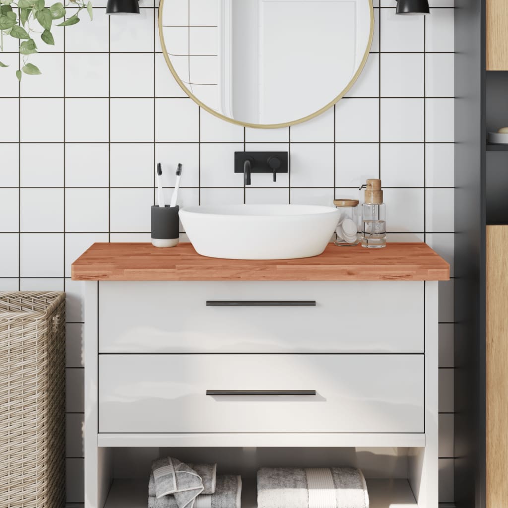 Waschtischplatte 80x40x1,5 cm Massivholz Buche