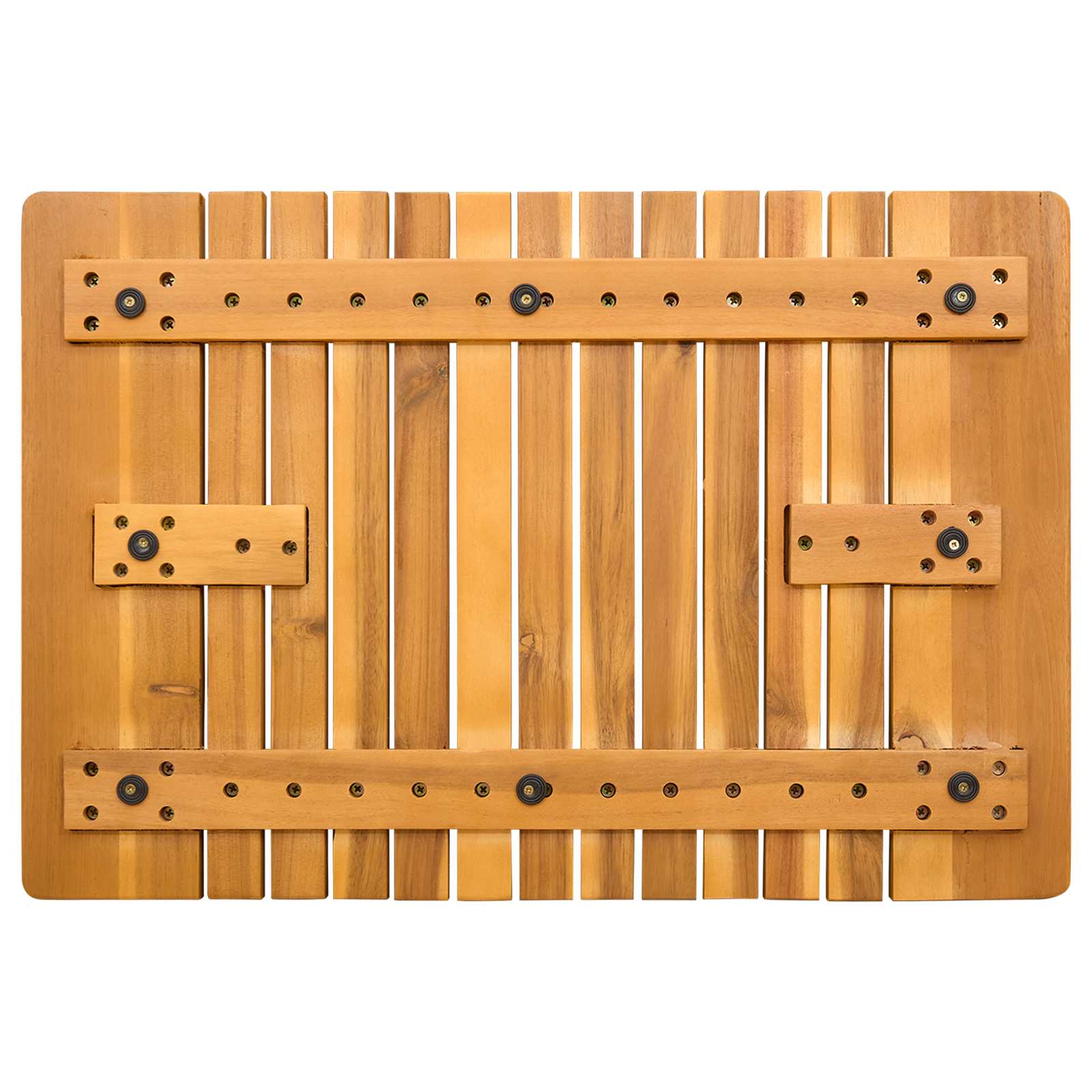 Badematte Uni Braun 59 x 40 cm Massives Akazienholz