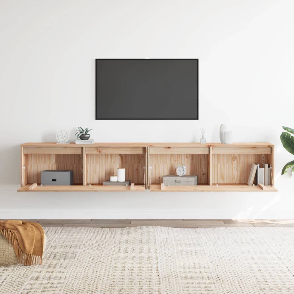Wandschrank 100x30x35 cm Massivholz Kiefer