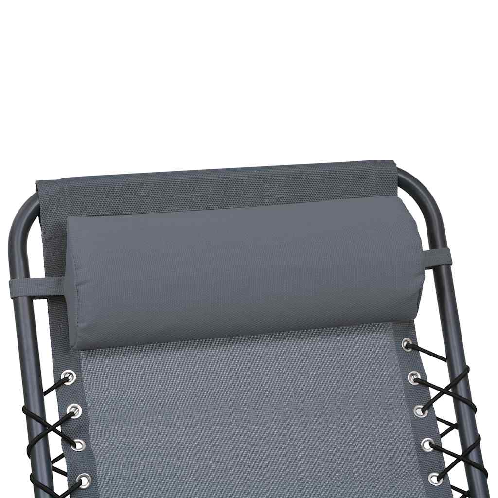 Kopfstütze für Liegestuhl Grau 40 x 7,5 x 15 cm Textilene