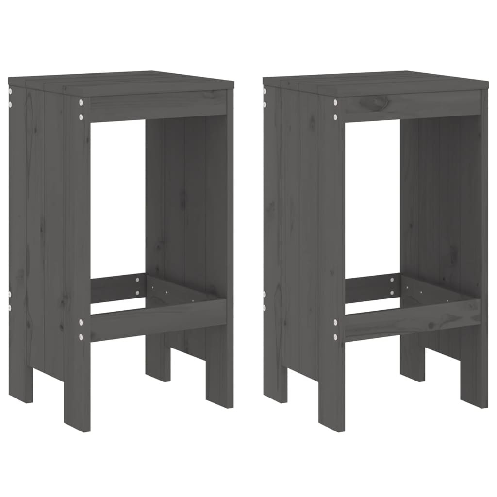 Gartenhocker 2 Stk. Weiß 40x36x45 cm Massivholz Kiefer