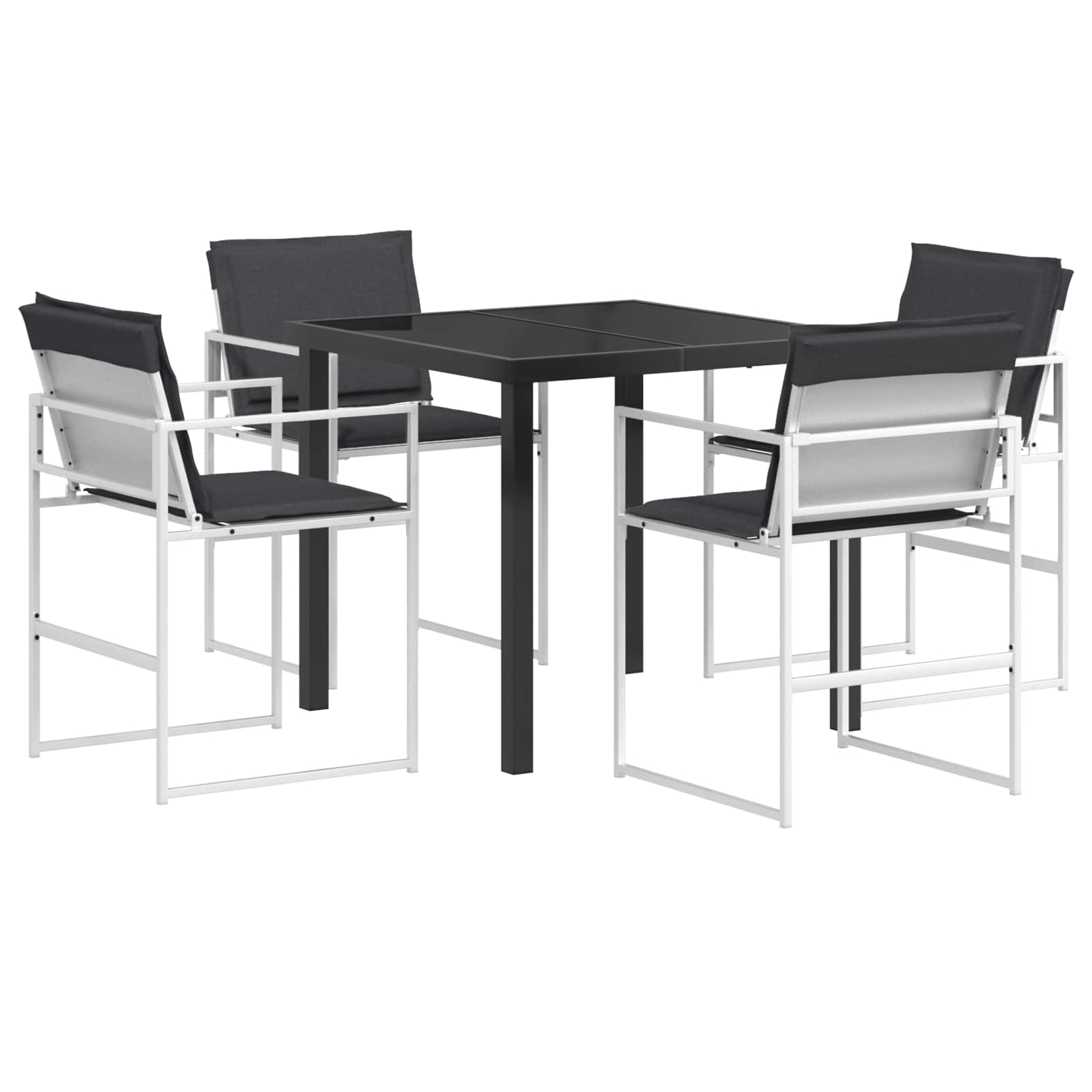 Garten Essgruppe 5 pcs Schwarz 140 x 70 x 73 cm