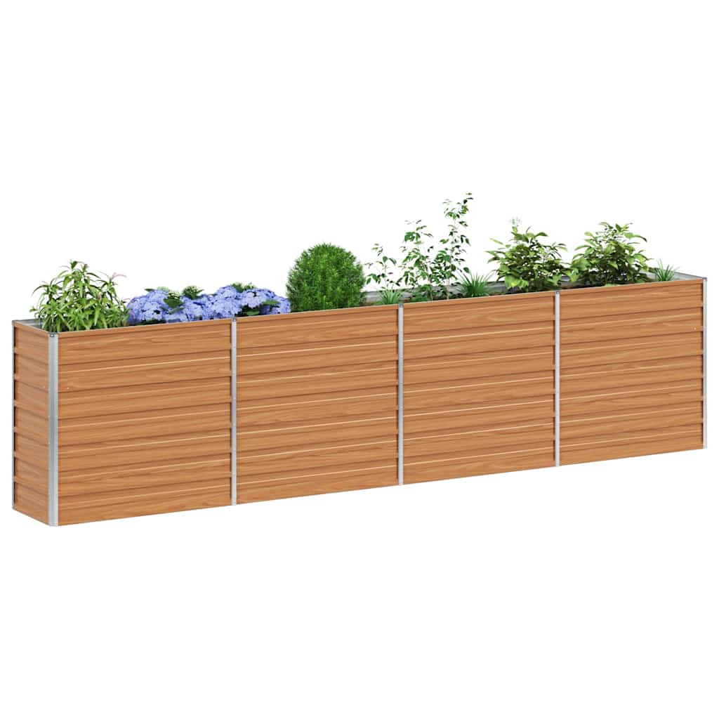 Hochbeet Hellbraun 100 x 100 x 77 cm Verzinkter Stahl