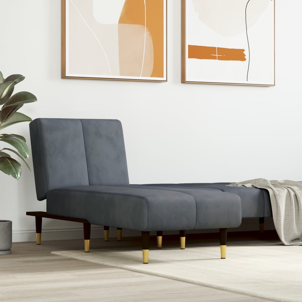 Chaiselongue Hellgrau Samt