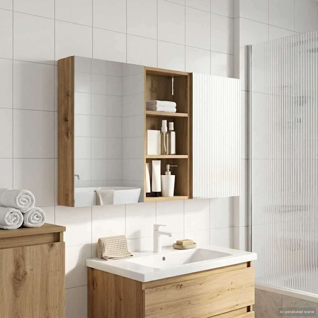 Badezimmerschrank-Set 3 pcs 80 x 10,5 x 50 cm Holzwerkstoff
