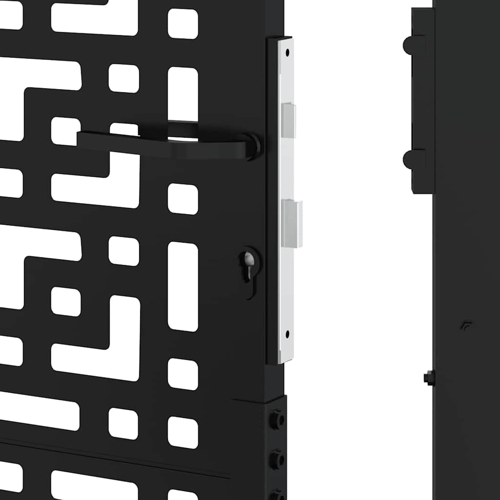 Gartentor Schwarz 100x100 cm Stahl Lichtdesign