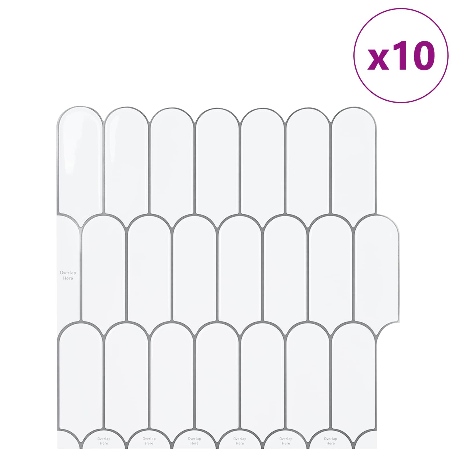 Federfliese 10 pcs Grau Marmor 30 x 30 cm Polyurethan und PET