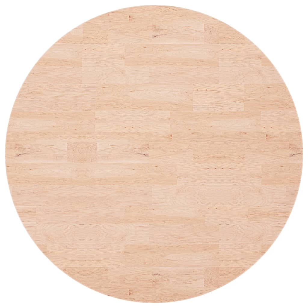 Runde Tischplatte Ø30x1,5 cm Unbehandeltes Massivholz Eiche