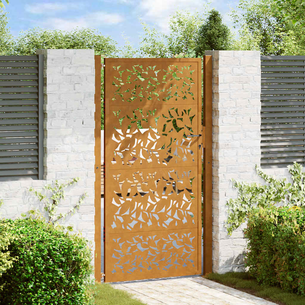 Gartentor Schwarz 100x100 cm Stahl Lichtdesign