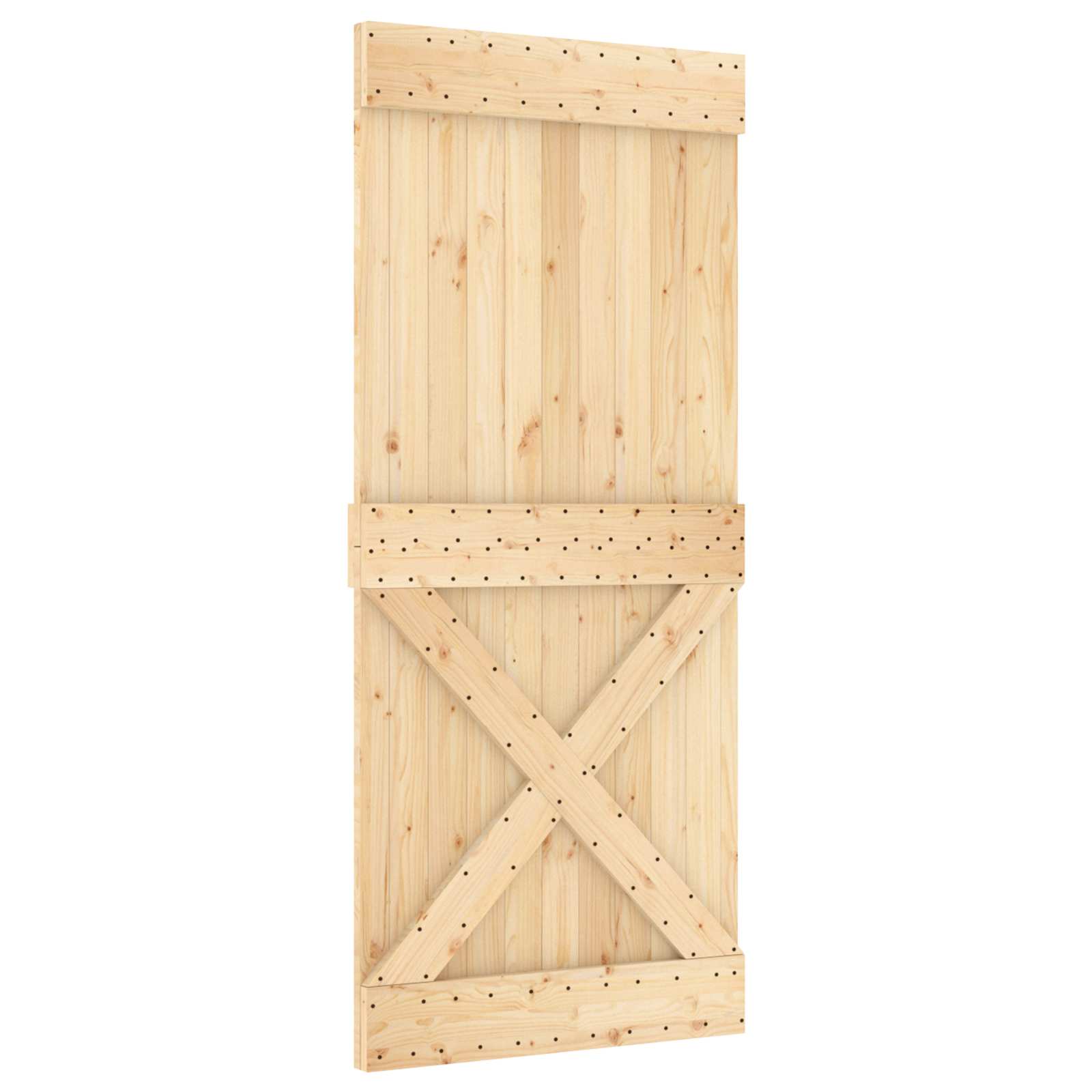 Schiebetür NARVIK Natürlich und Schwarz 70 x 210 cm (152,5 cm)