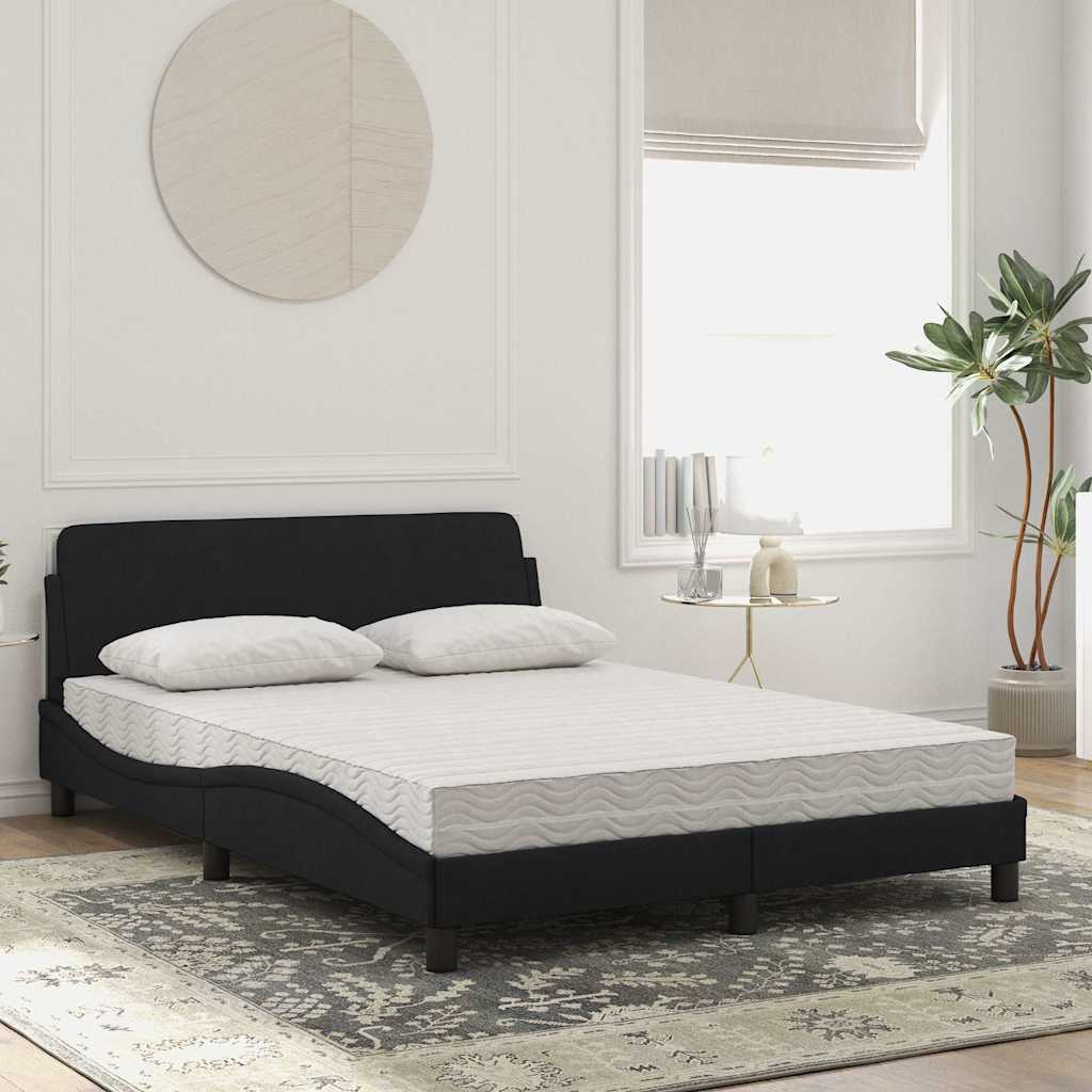 Bett mit Matratze "Dover" Hellgrau 80x200 cm Samt