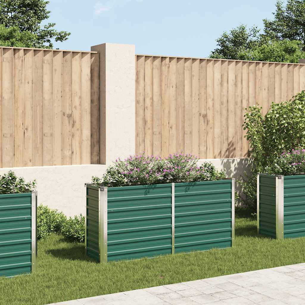 Garten-Hochbeet Verzinkter Stahl 240x80x77 cm Grün