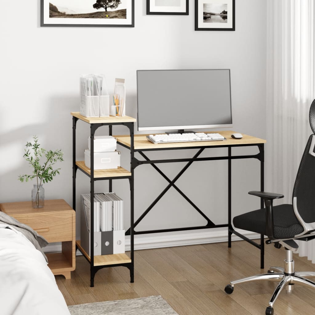 Schreibtisch mit Regal Sonoma-Eiche 135x50x90 cm Holzwerkstoff