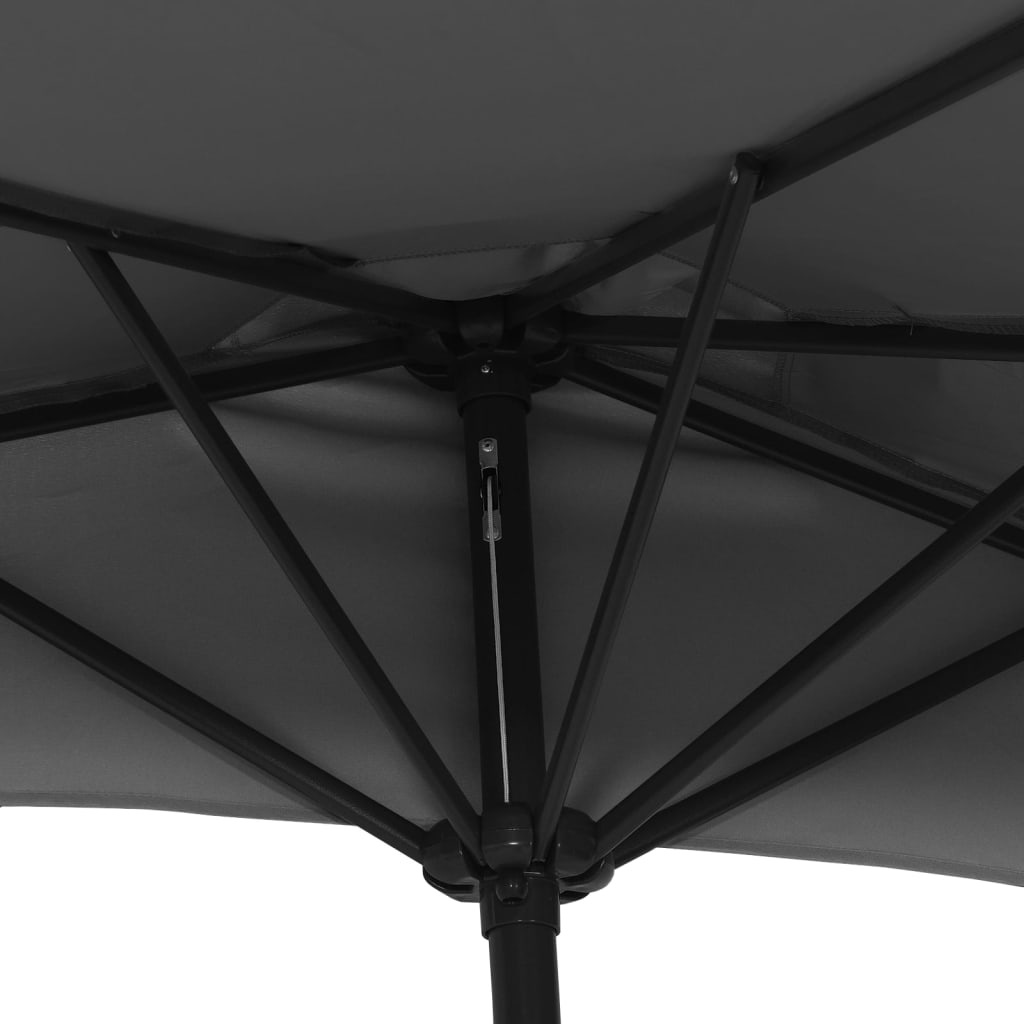 Balkon-Sonnenschirm Alu-Mast Bordeauxrot 270x144x222cm Halbrund