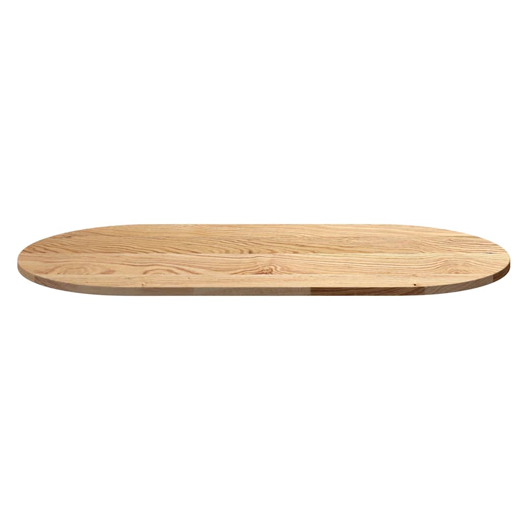Tischplatte 80x40x2 cm Massivholz Eiche Oval