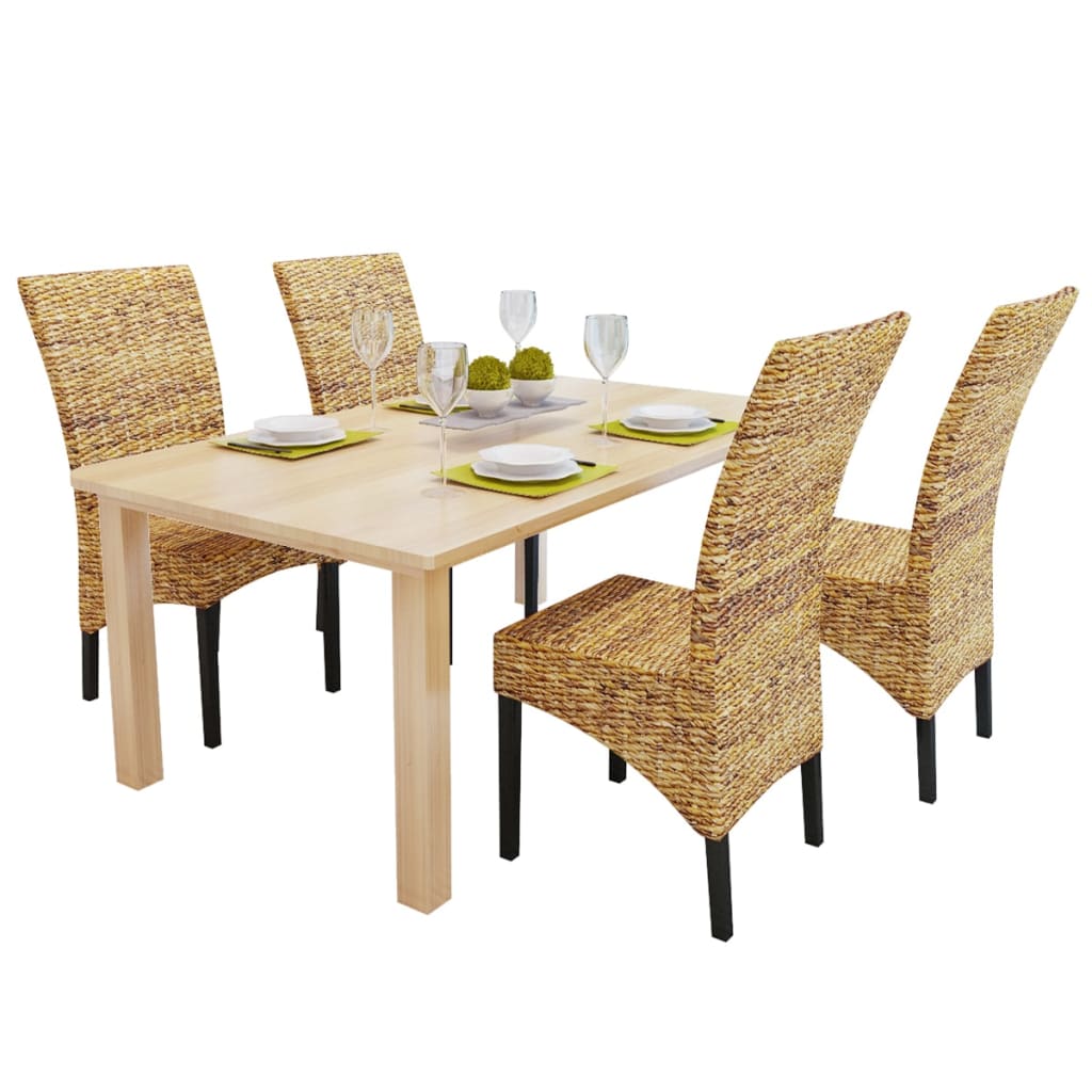 Esszimmerstühle 2 Stk. Abaca und Mango Massivholz