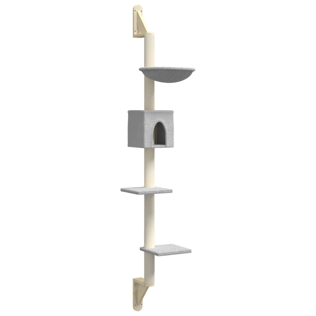 Kratzbaum mit Kratzsäule Wandmontage Creme 187 cm