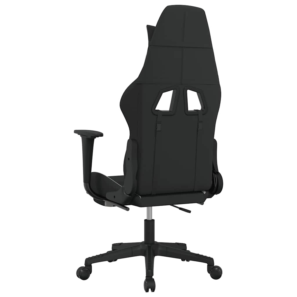 Gaming-Stuhl mit Massagefunktion Schwarz und Creme Stoff
