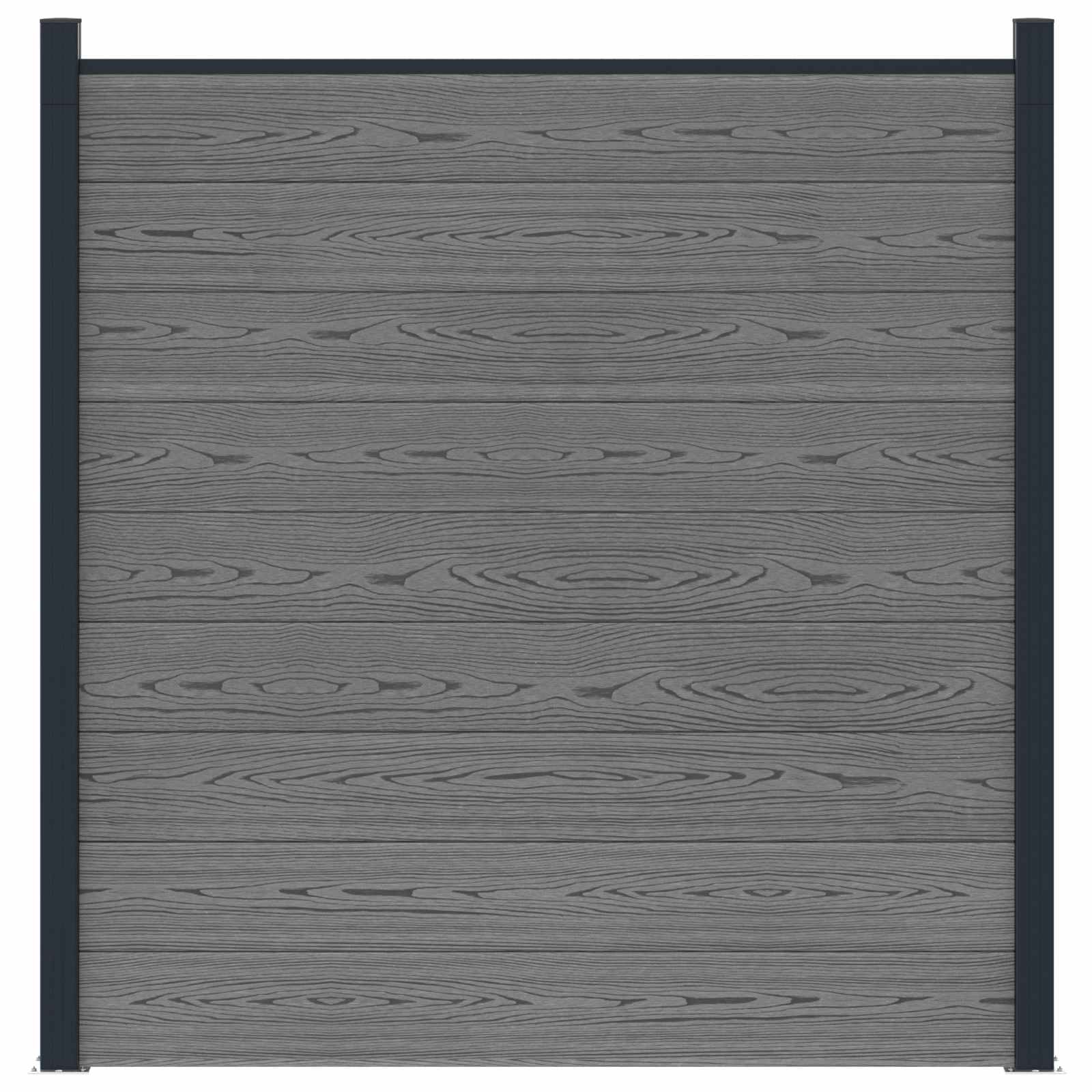 Zaunelement WPC 180x186 cm Schwarz