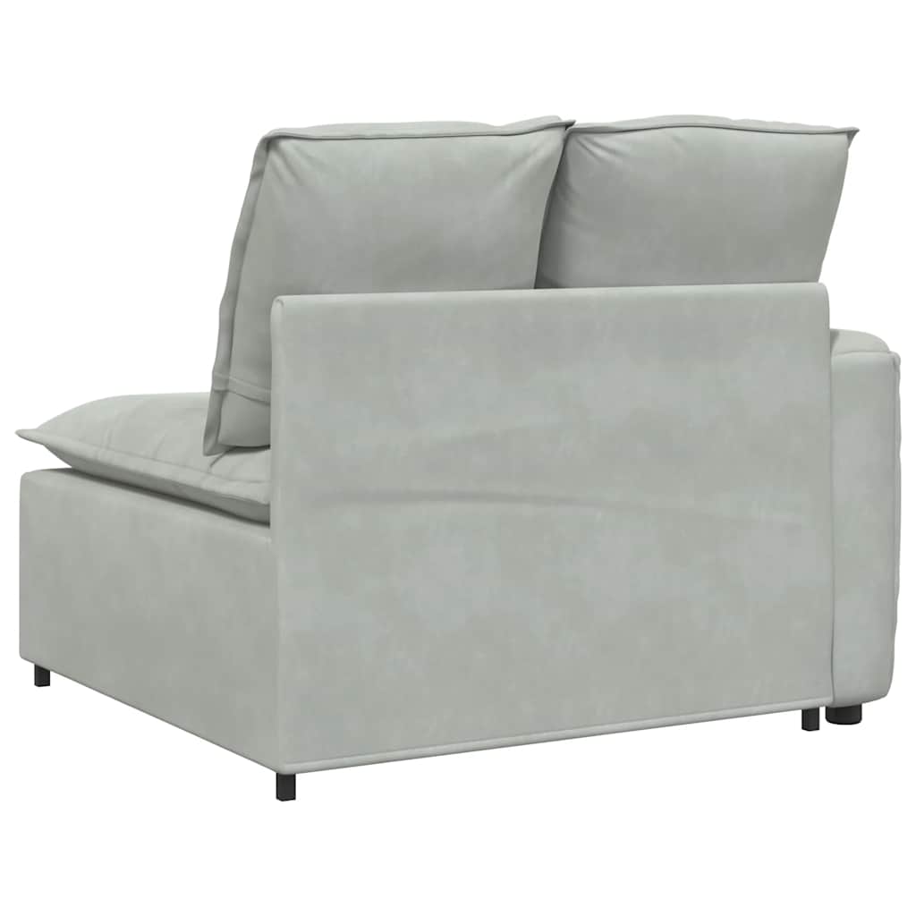 Modulares Sofa Endmodul mit Armlehne Kissen Blau 100 cm