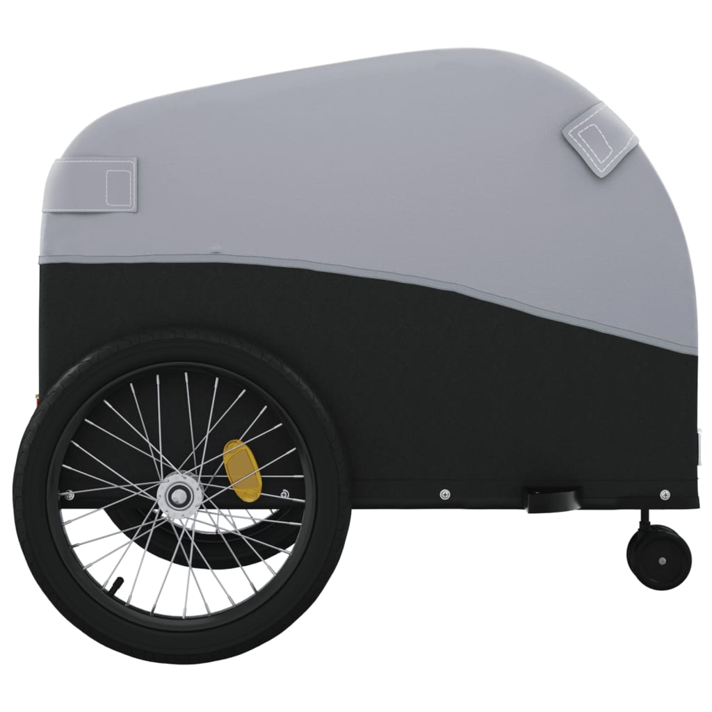 Fahrradanhänger Schwarz und Orange 30 kg Eisen